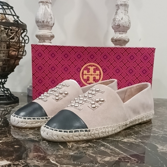 Tory Burch Shoes - Tory Burch Pearl Logo Flats/Espadrille Shoes Size 9.5 for Women
